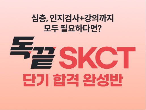 bn:심층, 인지검사+강의까지 모두 필요하다면? 독끝 SKCT 단기 합격 완성반